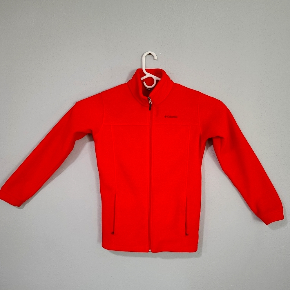 Columbia Mens Red Fleece Full Zip Jacket Mens Size
